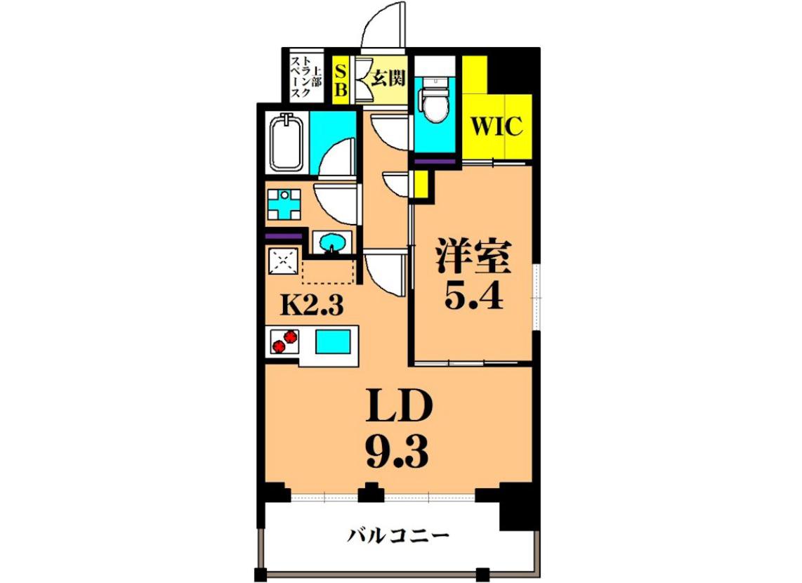 フレンシア蒲田(1LDK/12階)の間取り写真