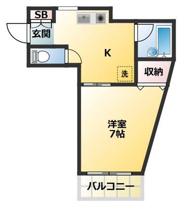 アドレス下北沢(1K/2階)の間取り写真