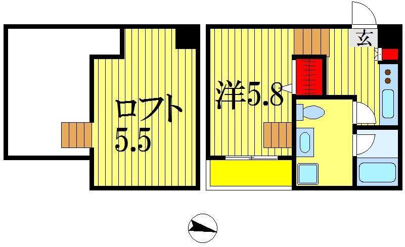 シーガーディアン(ワンルーム/1階)の間取り写真