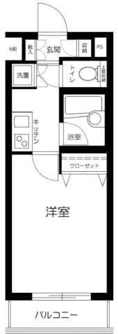 プレール・ドゥーク西新宿(1K/2階)の間取り写真