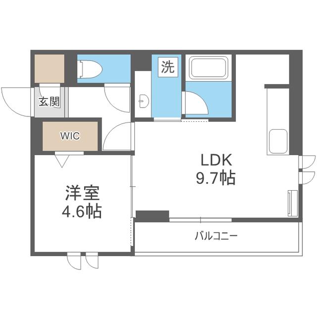 D-ROOMサンライズ A棟(1LDK/2階)の間取り写真