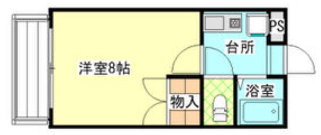クレイン(1K/1階)の間取り写真