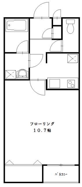 アムール せせらぎ(1K/2階)の間取り写真