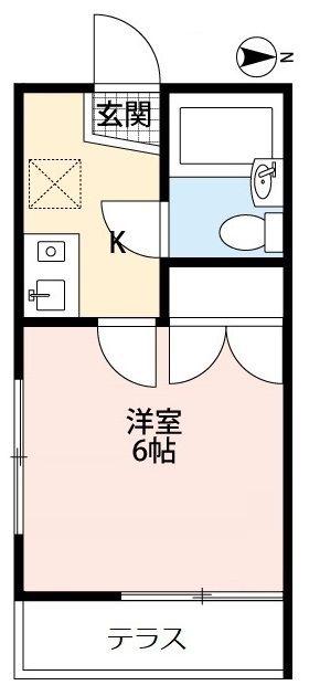 オーシャンハイツ(1K/1階)の間取り写真