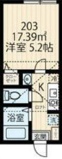 生田6丁目物件(1K/2階)の間取り写真