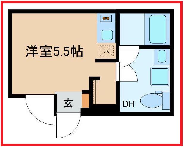 プラムアイランド(ワンルーム/1階)の間取り写真