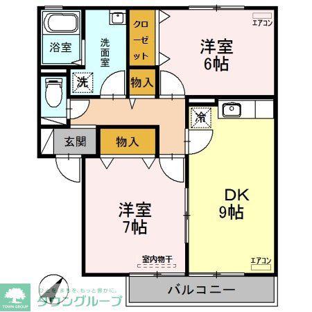 セントラルハイツA(2DK/2階)の間取り写真