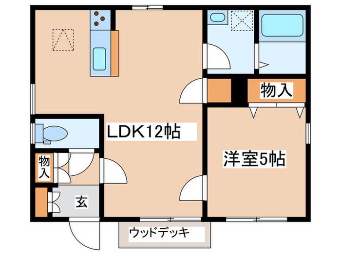 VIENTO1118(1LDK/1階)の間取り写真