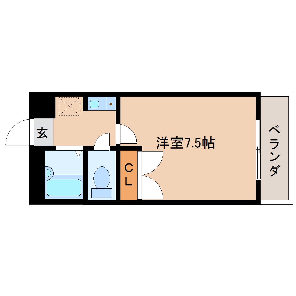 レオパレスルピナスII(1K/2階)の間取り写真