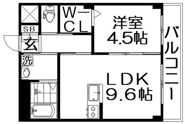 グレイス ティエラ(1LDK/3階)の間取り写真
