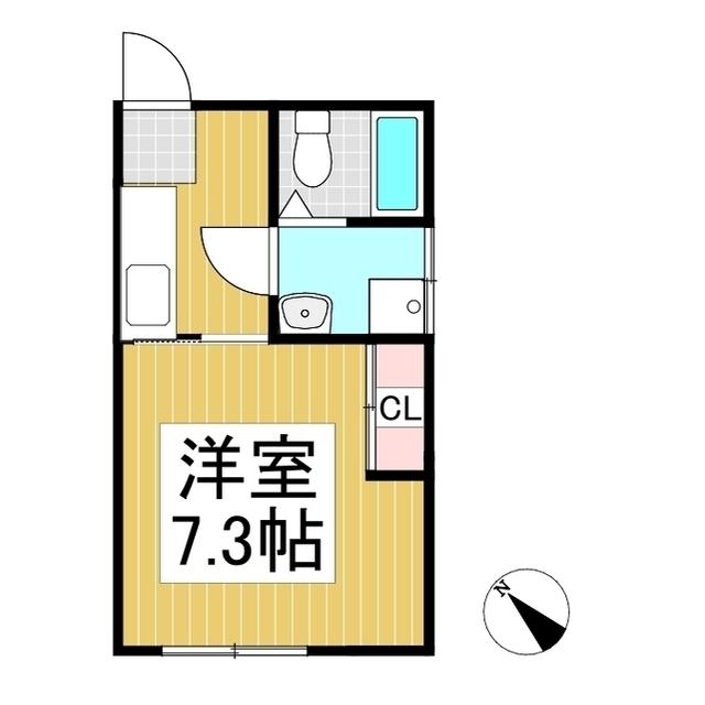 パティオ芳田(1K/2階)の間取り写真