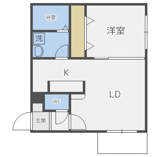 BLANC TOILE新道東(1LDK/1階)の間取り写真