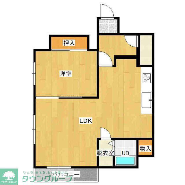 貸マンション 高崎市鶴見町(1LDK/5階)の間取り写真