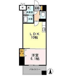 カスタリア志賀本通(1LDK/4階)の間取り写真