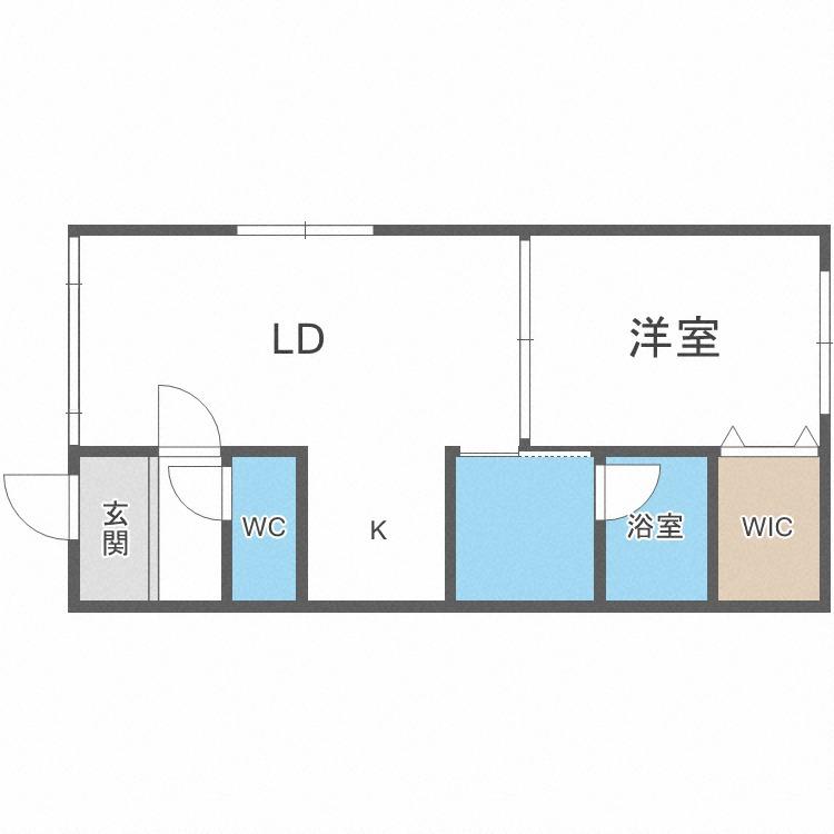 アートフィールビル(1LDK/1階)の間取り写真
