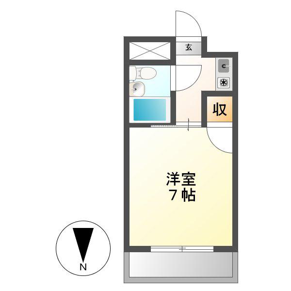 ジュネス平松(1K/2階)の間取り写真