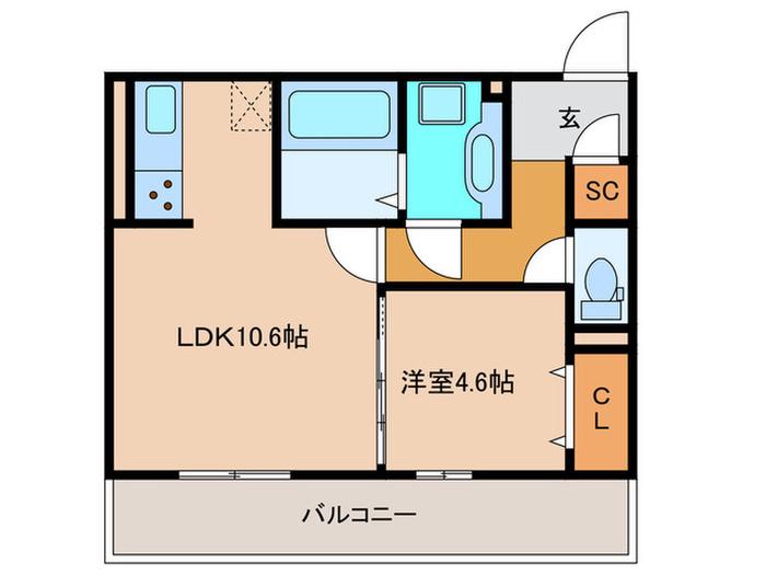 K.アリビオ(1LDK/3階)の間取り写真