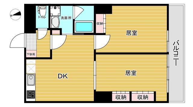 佐々木コーポ(2LDK/2階)の間取り写真