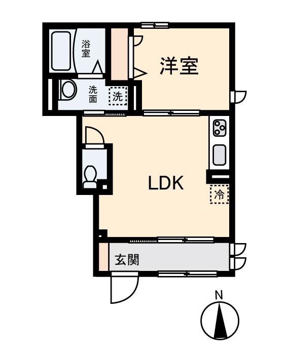MAISON DE FORET 中央林間II(1LDK/1階)の間取り写真