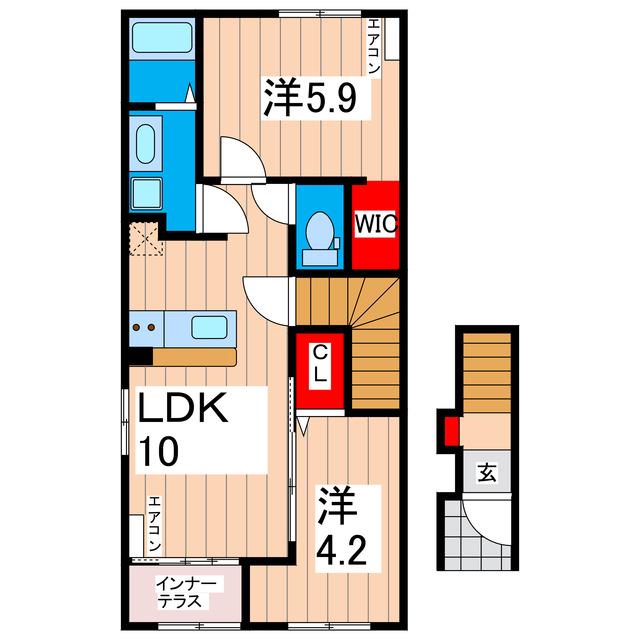 CLEARAISE(2LDK/2階)の間取り写真