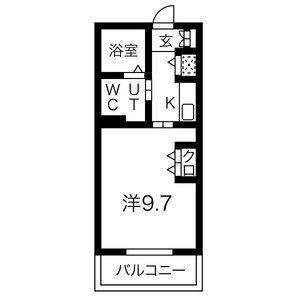 ケーディーエックスレジデンス甲南山手(1K/4階)の間取り写真