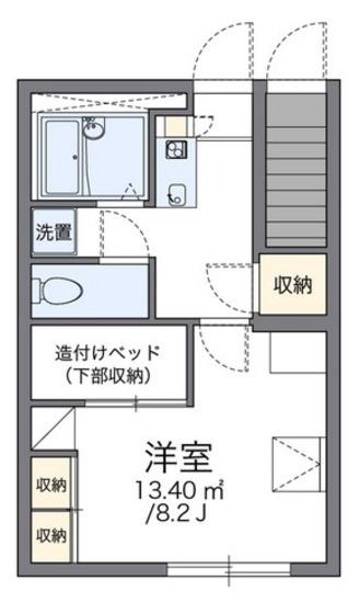 レオパレスコリーヌ(1K/1階)の間取り写真