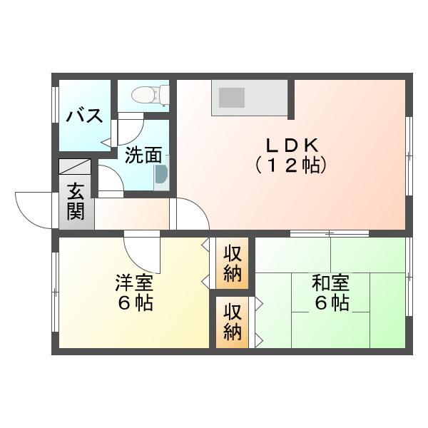 フラワーガーデン(2LDK/2階)の間取り写真