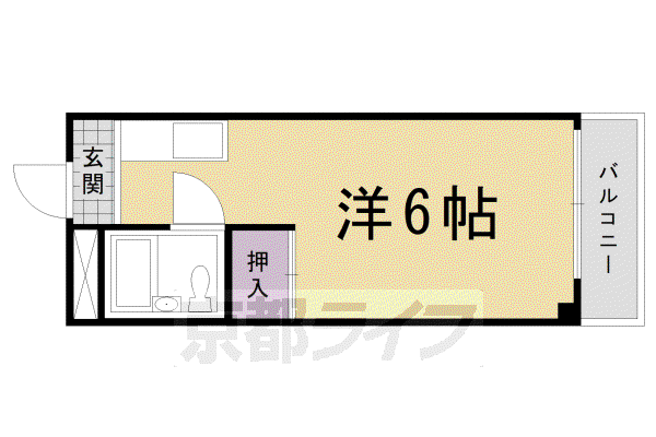 グリンピア桂(ワンルーム/3階)の間取り写真