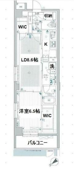 パレステージ成増(1LDK/2階)の間取り写真