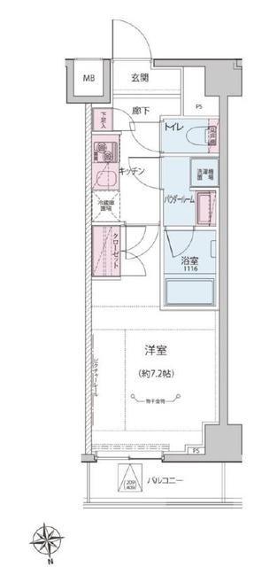 THE RESIDENCE 神楽坂II(1K/1階)の間取り写真