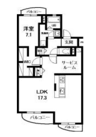 シャイン八番館(1SLDK/4階)の間取り写真