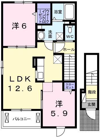 サンリット(2LDK/2階)の間取り写真