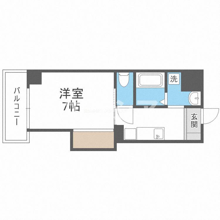 みおつくし鷺洲(1K/5階)の間取り写真