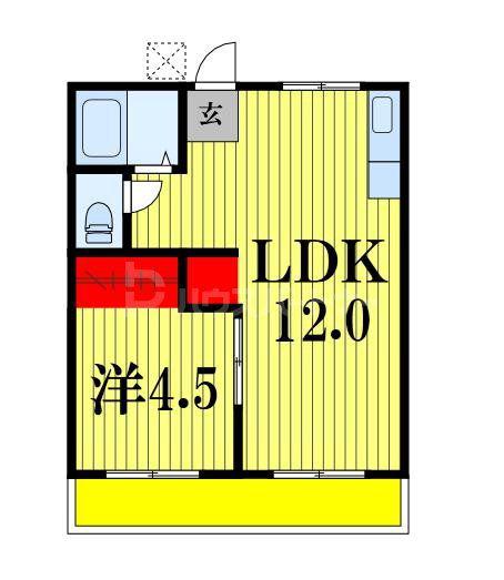 サンハイツ(1LDK/1階)の間取り写真