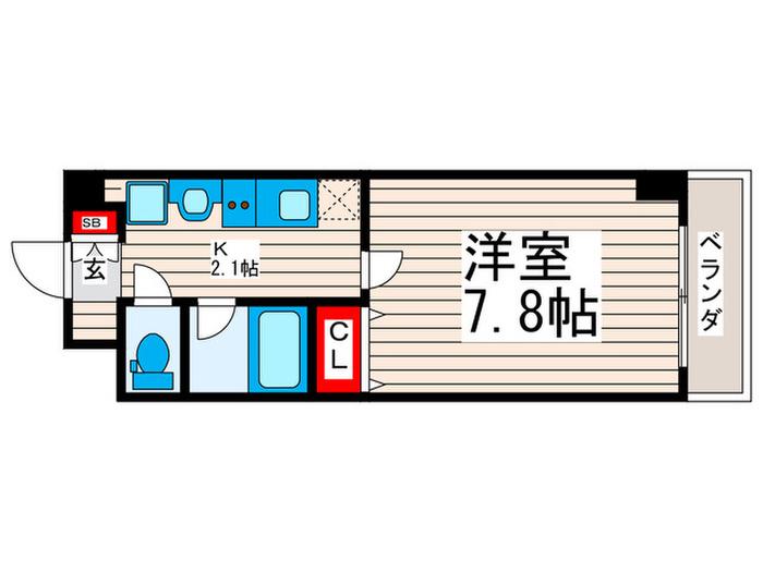 ウィステリア町屋(1K/3階)の間取り写真