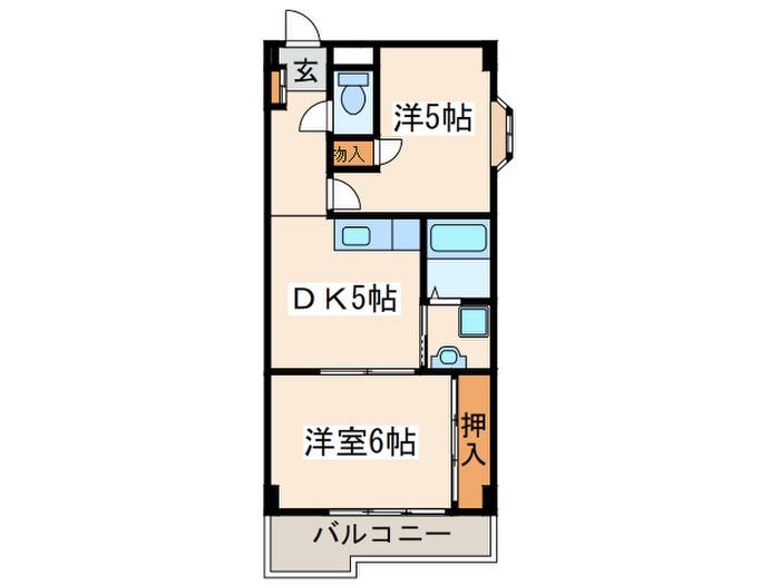 パストラル府中(2DK/2階)の間取り写真
