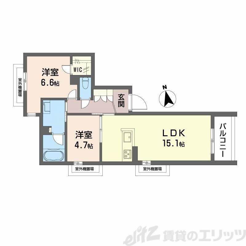 シャーメゾンひいらぎ(2LDK/3階)の間取り写真