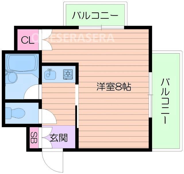 ルポ大宮(1K/1階)の間取り写真