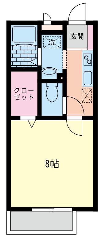 アービル・ナカ(1K/2階)の間取り写真
