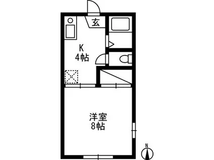 サンラフォーレA(1DK/2階)の間取り写真