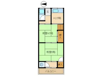 木嶋文化(2K/2階)の間取り写真