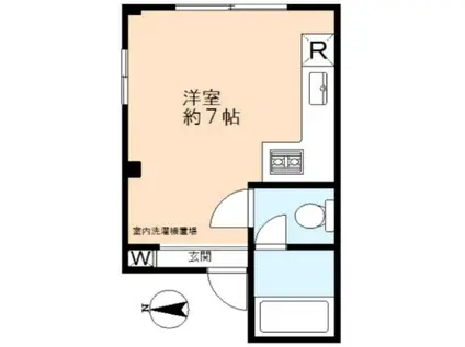 長谷川ビル(ワンルーム/2階)の間取り写真