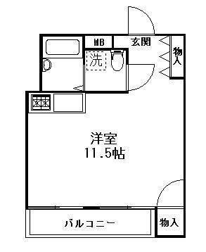 ディライトマンション(ワンルーム/3階)の間取り写真
