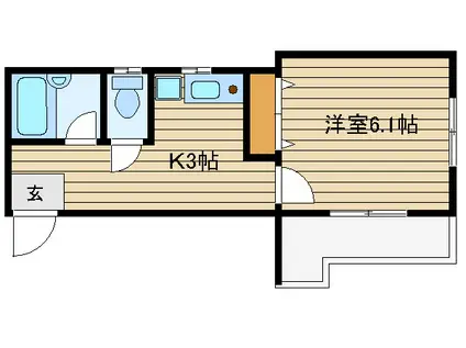 エメラルドV(1K/4階)の間取り写真