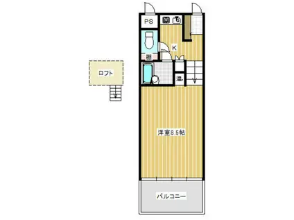 ロマネスク水前寺III(1K/6階)の間取り写真