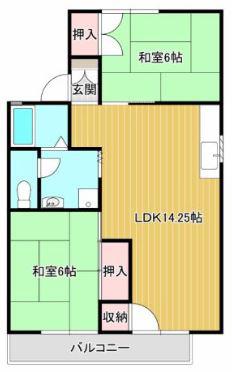 ハイツラポール(2LDK/2階)の間取り写真