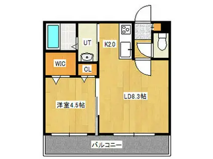 LAPLACE イースト(1LDK/2階)の間取り写真