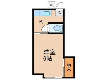 石川荘(1K/2階)の間取り写真