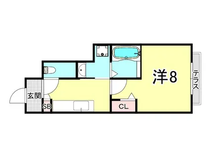 OASIS I(1K/1階)の間取り写真