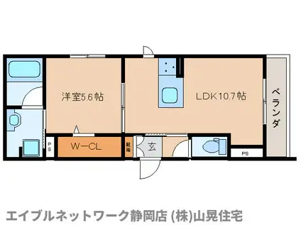 プレミアス安東(1LDK/1階)の間取り写真